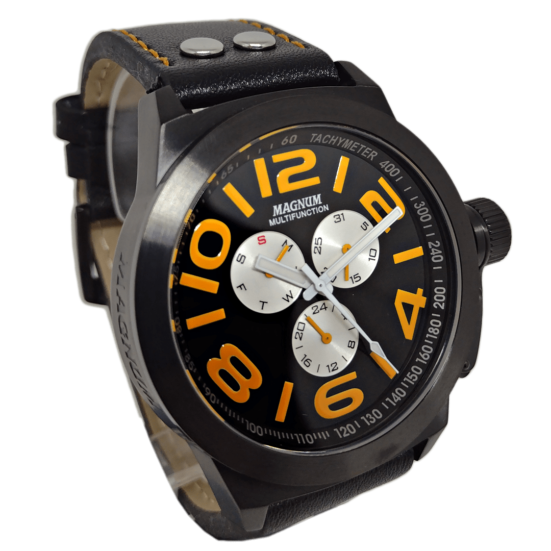 Relógio Magnum Sports Masculino Ma31524b Pulseira De Couro