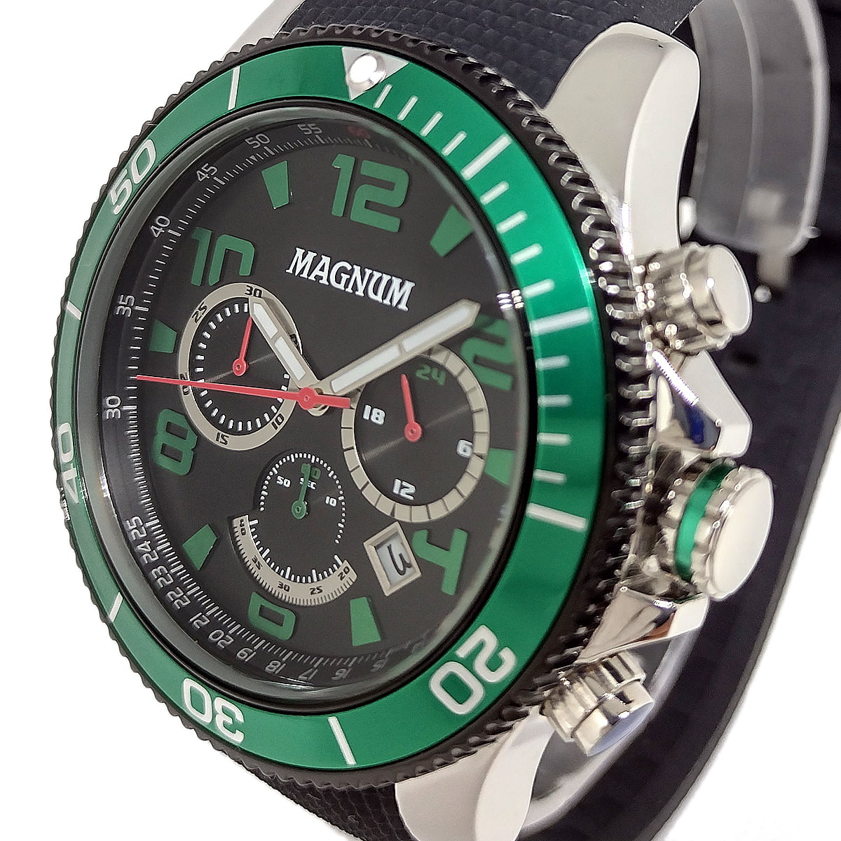 Relógio Magnum Sports MA33308G Chronograph Pulseira Borracha Preta