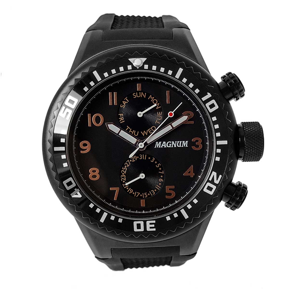 Relógio Magnum Sports MA34003D Pulseira de Borracha Preto