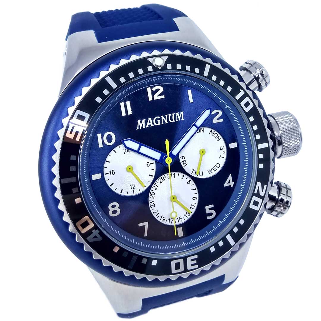 Relógio Masculino Extra Grande Pulseira de Silicone Magnum MA34012Y
