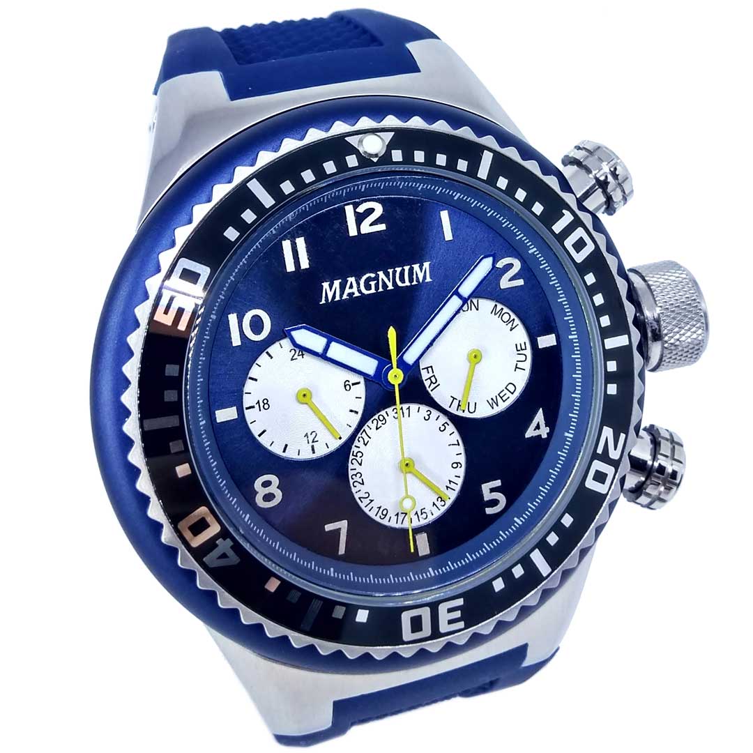 Pulseira Relogio Borracha Masculino Magnum