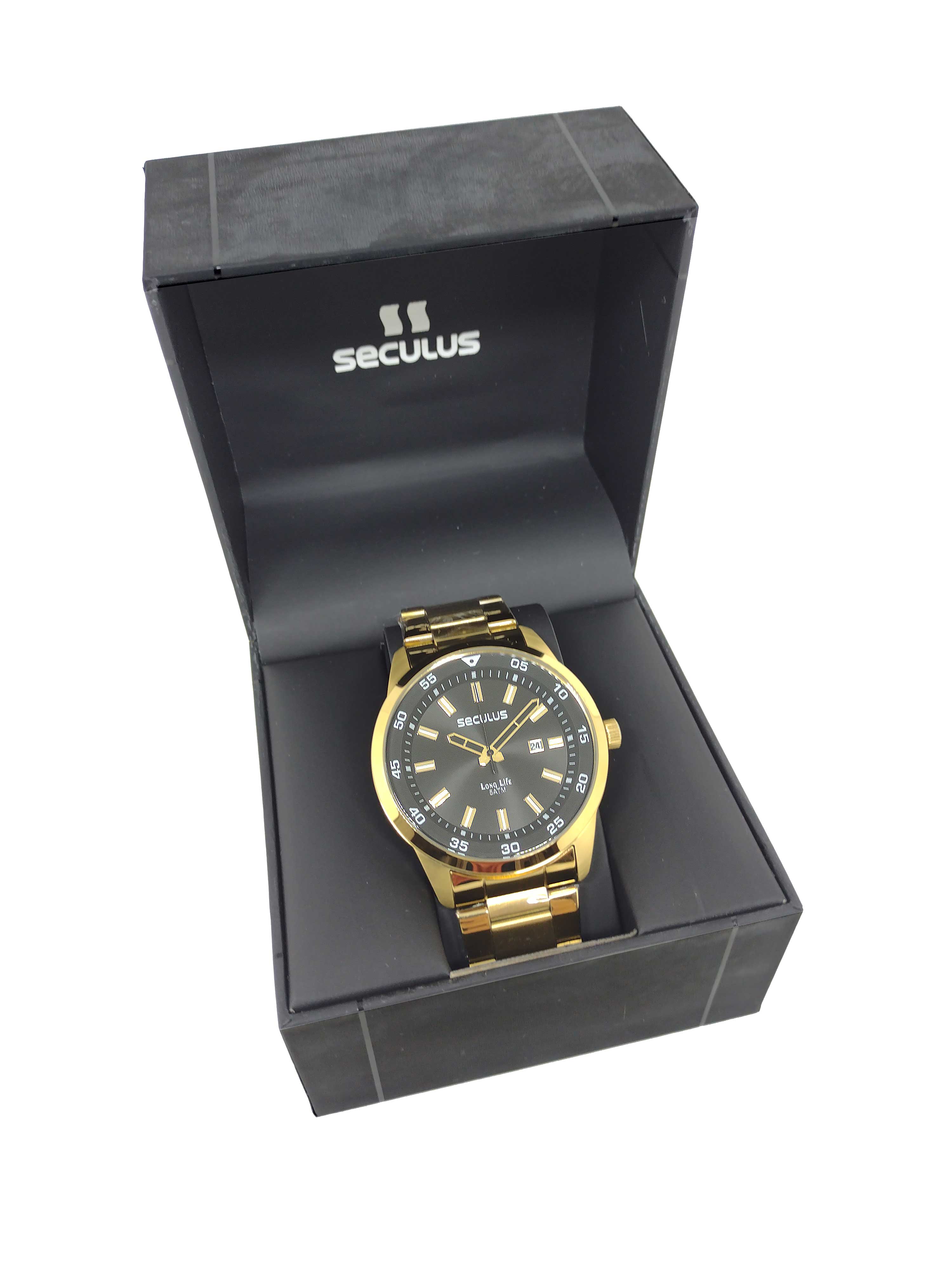 Relógio masculino prata e dourado pulseira de aço Champion CA30132P