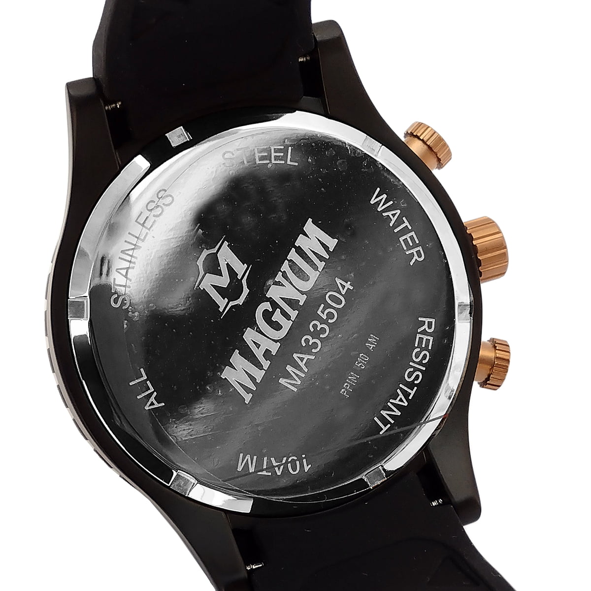 Relógio Magnum Masculino com Cronografh MA33791J Analógico Pulseira de  Silicone Preta