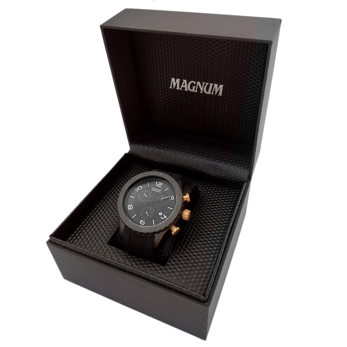 Relógio Magnum Sports MA33504J Quartz Preto Pulseira de Borracha