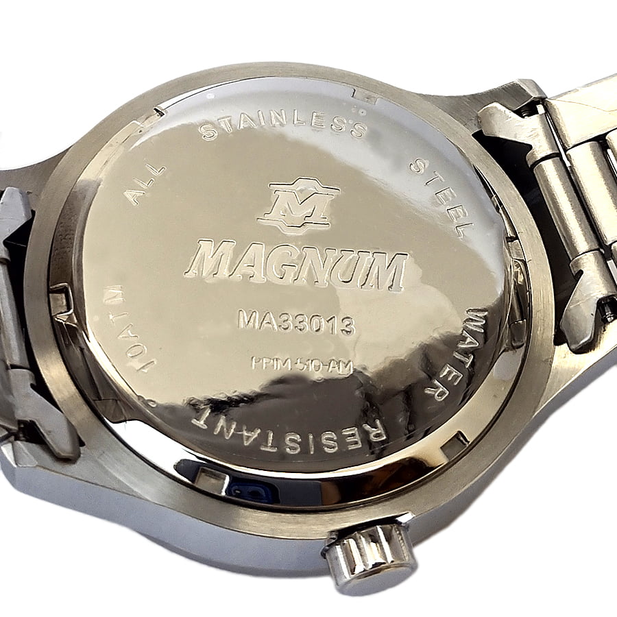 Relógio Magnum Masculino Prata Automático MA35100F Prova d'água 2