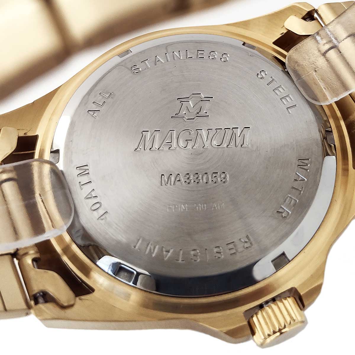 Relógio Masculino Dourado com Preto Magnum - MSTIME RELÓGIOS