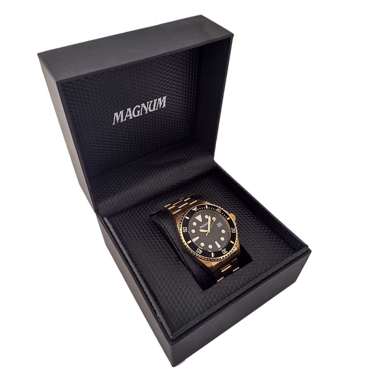 Relógio Magnum Masculino Analógico Dourado com Fundo Preto - MA33068U  Dourado