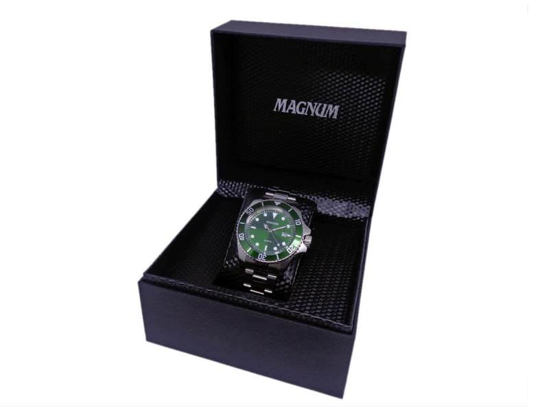 Relógio MAGNUM Automático MA35075G Prata/Verde - Treinit