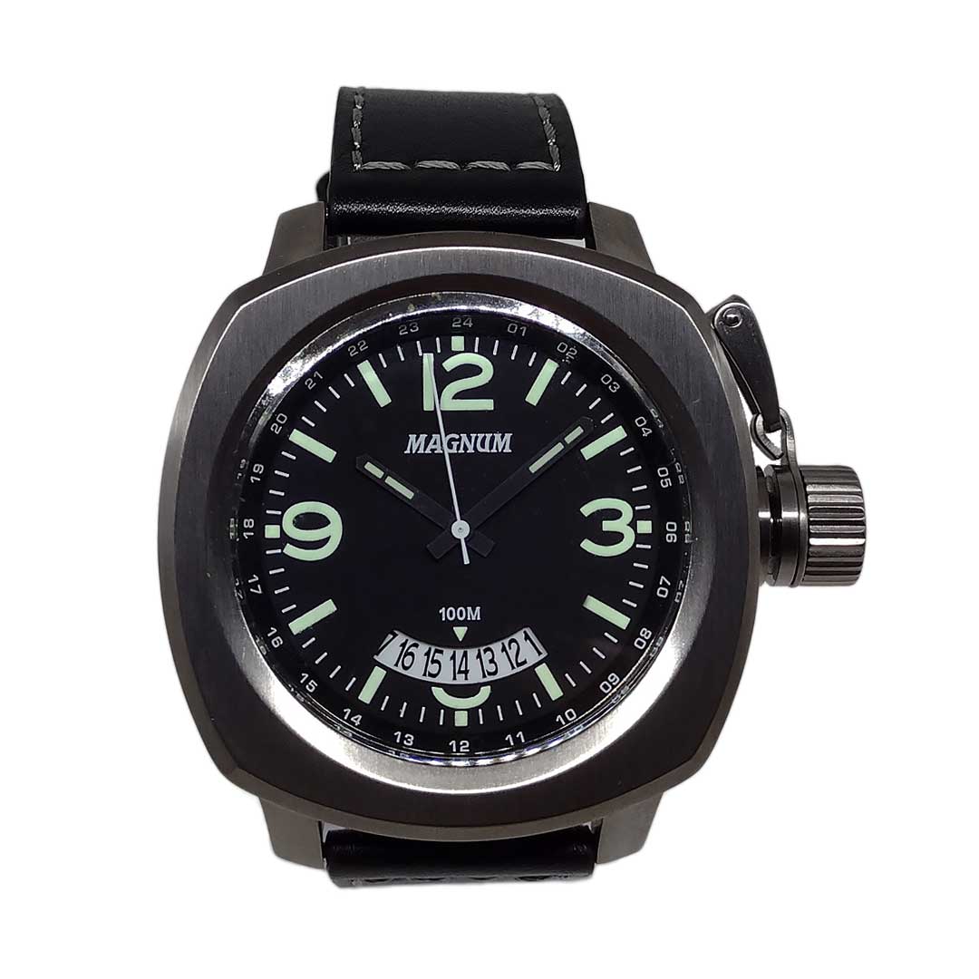 Relógio Magnum Military Analógico Masculino Pulseira de Couro